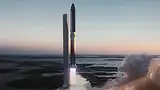 A rocket taking off
